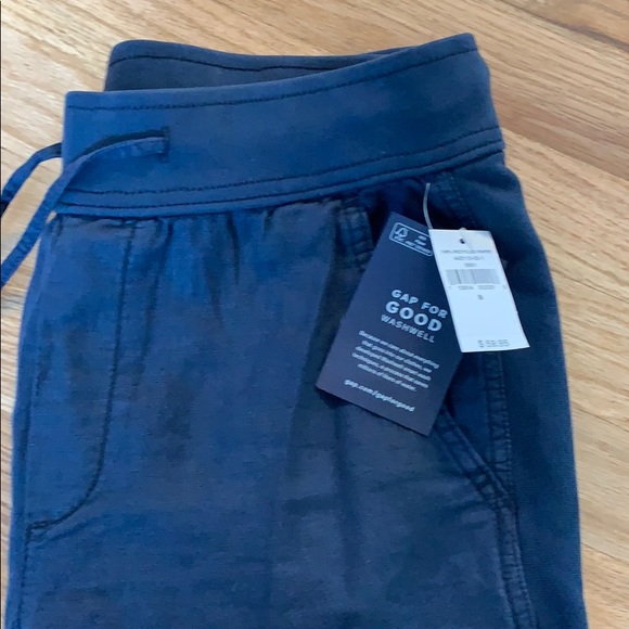 GAP Navy Sm Drawstring Joggers in Linen NWT - Picture 4 of 6